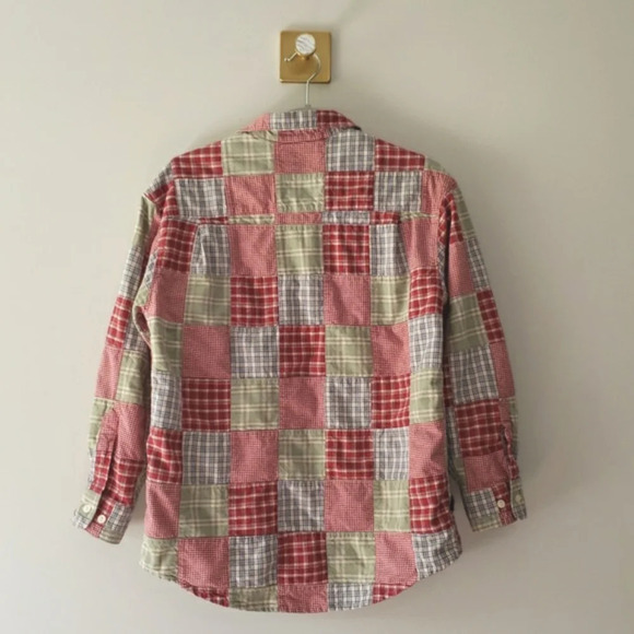 Eddie Bauer LaConner Shirt Womens Petites XS Long Sleeves Patchwork Plaid Preppy - Picture 3 of 6
